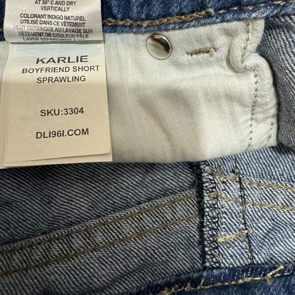 DL1961 Distressed Denim Jean Cut Off Shorts Karlie Boyfriend Shorts 28 - Picture 12 of 12